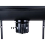 Kép 13/17 - Geko hordó típusú faszenes grill fedéllel, polcokkal, 71x35cm