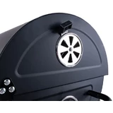 Kép 16/17 - Geko hordó típusú faszenes grill fedéllel, polcokkal, 71x35cm