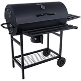 Kép 3/17 - Geko hordó típusú faszenes grill fedéllel, polcokkal, 71x35cm