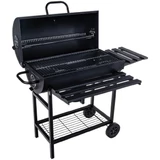 Kép 4/17 - Geko hordó típusú faszenes grill fedéllel, polcokkal, 71x35cm
