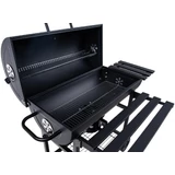 Kép 9/17 - Geko hordó típusú faszenes grill fedéllel, polcokkal, 71x35cm
