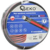Kép 1/2 - Geko megerősített kerti locsolótömlő, fekete-piros, 1/2", 20m