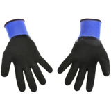 Kép 2/2 - Geko munkavédelmi kesztyű, poliészter, latex bevonat, kék-fekete, 10