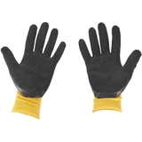 Kép 2/2 - Geko munkavédelmi kesztyű, poliészter, latex bevonat, sárga, 8