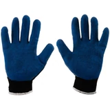 Kép 2/2 - Geko téli munkavédelmi kesztyű, pamut, érdes latex bevonat, kék, 9