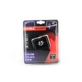 Kép 3/3 - Szivargyújtóaljzatba csatlakoztatható 2-es elosztó + 1A USB csatlakozás