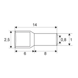 Kép 2/2 - Érvéghüvely 0,5 mm²-es vezetékekhez