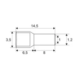 Kép 2/2 - Érvéghüvely 0,75 mm²-es vezetékekhez
