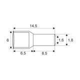 Kép 3/3 - Érvéghüvely 2x0,75 mm²-es vezetékekhez
