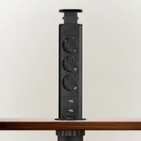 Kép 6/6 - Rejtett elosztó, 3-as + 2 USB, matt fekete