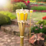 Kép 4/4 - Citronella illatgyertya + fáklya, bambusz, 75x6,5cm