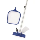 Kép 1/2 - Medencetisztító szett - háló, rúd, tisztítófej, kék-szürke