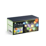 Kép 4/4 - Szolár lampion fényfüzér, 10 db színes lampion, hidegfehér LED, 3,7m