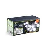 Kép 4/5 - Szolár lampion fényfüzér, 10 db fehér lampion, hidegfehér LED, 3,7m
