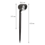 Kép 2/5 - LED-es szolár lámpa fényvetővel, fekete, 410mm