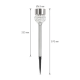 Kép 2/5 - LED-es szolár lámpa, leszúrható, szálcsiszolt fém + üveg, 270mm