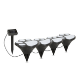 Kép 1/4 - LED-es szolár lámpa, kutya lábnyom, leszúrható, műanyag, fekete, 360cm