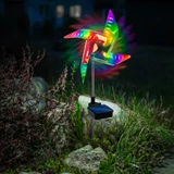 Kép 3/5 - LED-es szolár szélforgó, színes LED, leszúrható, alu-műanyag, 75x23x23cm