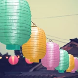 Kép 6/6 - Szolár lampion, 3 színben, hidegfehér LED, 21cm
