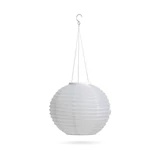 Kép 1/3 - Szolár lampion, fehér, hidegfehér LED, 28cm