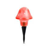 Kép 1/4 - LED-es szolár gombalámpa, piros, 11cm