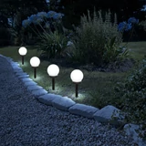 Kép 3/3 - LED-es szolár lámpa, leszúrható, gömb alakú, hidegfehér, Ø10cm