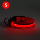 Kép 2/4 - LED-es, akkumulátoros nyakörv, piros, S