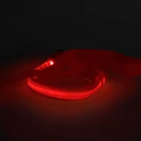 Kép 3/3 - LED-es, akkumulátoros póráz, piros, 120x2,5cm