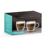 Kép 2/2 - Duplafalú cappuccino üveg csésze, 250ml, 2 db/doboz
