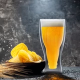 Kép 1/3 - Duplafalú üvegpohár, sörös, üdítős, 350ml