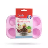 Kép 3/4 - Family szilikon muffinsütő-forma, pink, 6 adagos