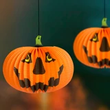 Kép 3/3 - Halloween-i tökös lampion, akasztható, 26cm