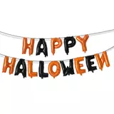 Kép 1/3 - Halloween-i lufi szett &quot;Happy Halloween&quot; felirat, rögzítő szalaggal