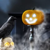 Kép 2/3 - Family Halloween-i RGB LED dekor habszivacs tök, narancssárga, 11cm