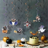 Kép 2/3 - Family Halloween-i dekoráció szett, 6 féle motívum, csillogó spriál akasztóval