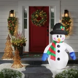 Kép 2/2 - Family felfújható karácsonyi hóember, IP44, 9 LED, hálózati, 240cm