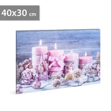 Kép 1/2 - Karácsonyi LED-es hangulatkép fali akasztóval, 2xAA, 40x30cm
