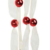 Kép 3/4 - Karácsonyi organza girland,  piros, 10mm, 2,7m