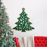 Kép 2/2 - Karácsonyi dekor karácsonyfa, zöld-arany, 39x45cm 