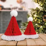 Kép 3/4 - Family karácsonyi dekor, 3D, papír, mikulássapka lampion