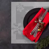 Kép 3/3 - Family karácsonyi tányéralátét, ezüst, 45x30cm