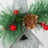 Kép 3/3 - Family karácsonyi glitteres templom akasztóval, ezüst, 16x6,5cm