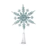 Kép 1/2 - Family karácsonyfa csúcsdísz, hópehely alakú, világoskék, 22x15cm