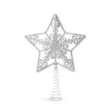 Kép 1/2 - Family karácsonyfa csúcsdísz, csillag alakú, ezüst, 20x15cm