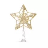 Kép 1/2 - Family karácsonyfa csúcsdísz, csillag alakú, arany, 20x15cm