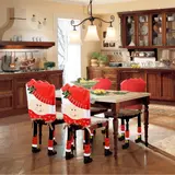 Kép 2/3 - Family karácsonyi székdekor szett, télanyó, piros-fehér, 50x55cm