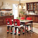 Kép 2/3 - Family karácsonyi székdekor szett, hómber, piros-fehér, 50x60cm