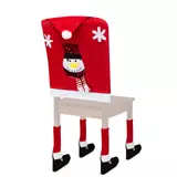Kép 1/3 - Family karácsonyi székdekor szett, hómber, piros-fehér, 50x60cm