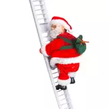 Kép 1/4 - Family karácsonyi zenélő, létrán mászó Mikulás, 20x10cm