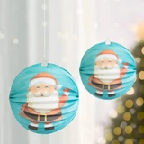 Kép 4/4 - Family karácsonyi lampion mikulás mintával, 25cm